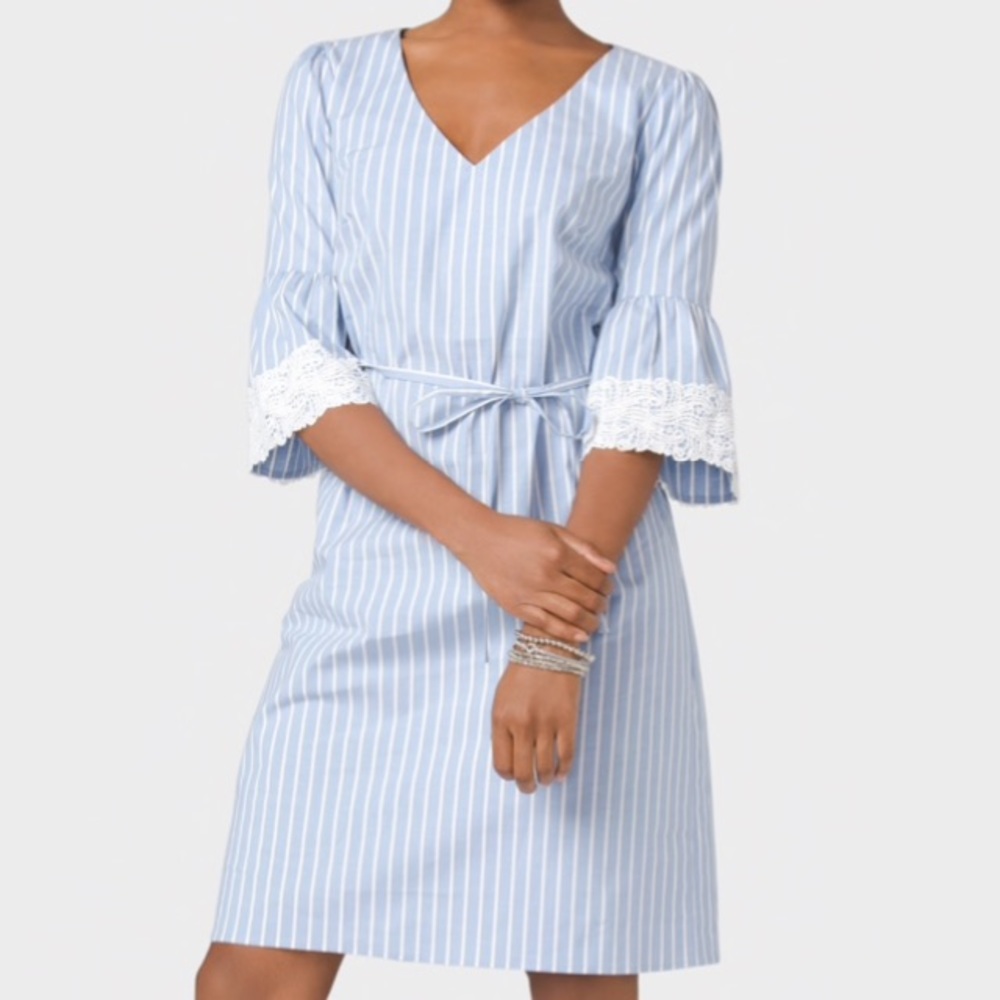 Light blue/ white striped dress
